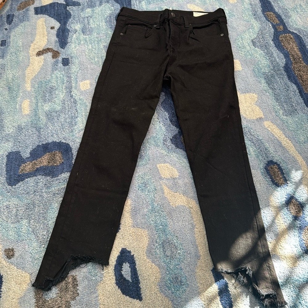 Rang and Bone High Rise Ankle Skinny Jeans in Black